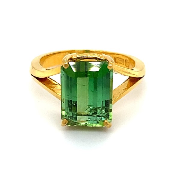 GIA Certified Tourmaline 5.15ct Solid 22K Gold Rng - Picture 1 of 8